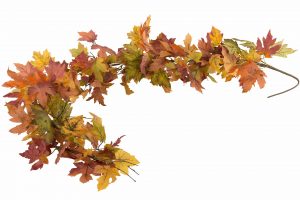 Girlang med lönnlöv i höstfärger 152 cm